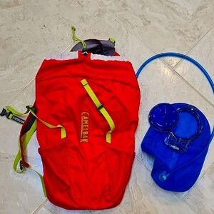 CamelBak Red Backpack with Blue Reservoir